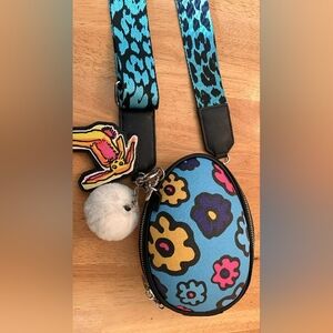 Betsey Johnson Limited Edition 78 Of 250 Blue Floral Easter Egg Crossbody Bag
